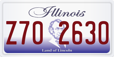 IL license plate Z702630