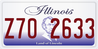IL license plate Z702633
