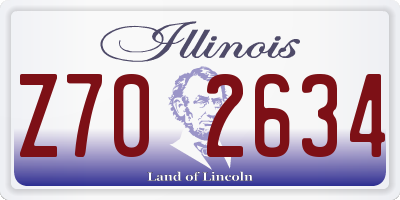 IL license plate Z702634