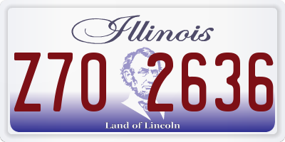 IL license plate Z702636