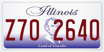 IL license plate Z702640