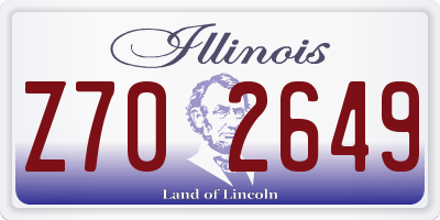 IL license plate Z702649