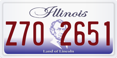 IL license plate Z702651