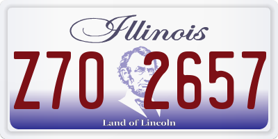 IL license plate Z702657