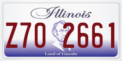 IL license plate Z702661