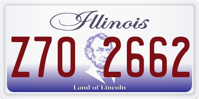 IL license plate Z702662