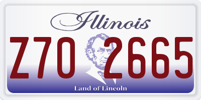 IL license plate Z702665