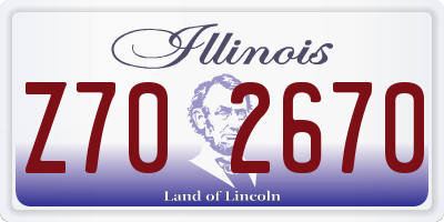 IL license plate Z702670