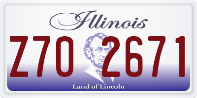 IL license plate Z702671