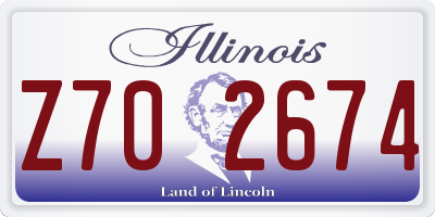 IL license plate Z702674