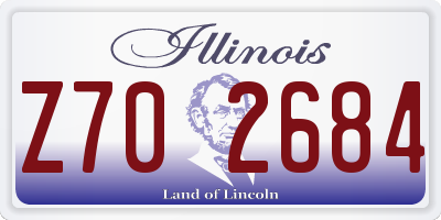 IL license plate Z702684