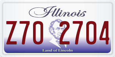 IL license plate Z702704