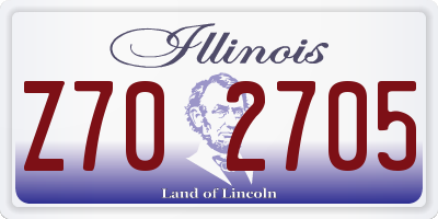 IL license plate Z702705