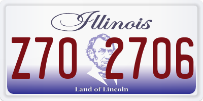 IL license plate Z702706