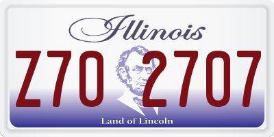 IL license plate Z702707