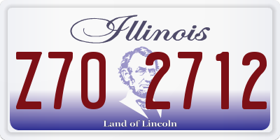 IL license plate Z702712