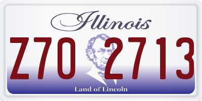 IL license plate Z702713
