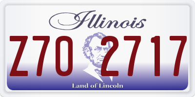 IL license plate Z702717
