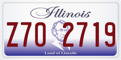 IL license plate Z702719
