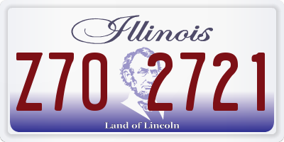 IL license plate Z702721