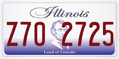 IL license plate Z702725