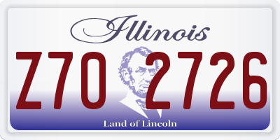 IL license plate Z702726