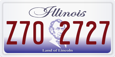 IL license plate Z702727