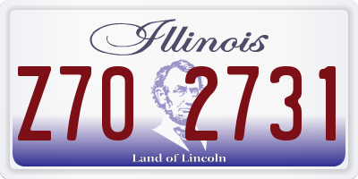 IL license plate Z702731