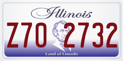 IL license plate Z702732