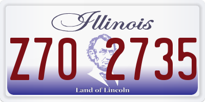 IL license plate Z702735