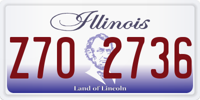 IL license plate Z702736