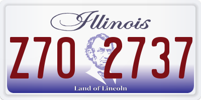 IL license plate Z702737