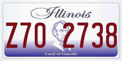 IL license plate Z702738
