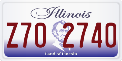IL license plate Z702740