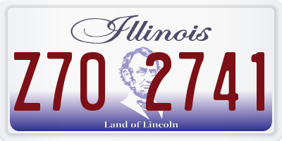 IL license plate Z702741