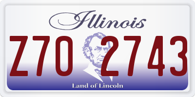 IL license plate Z702743