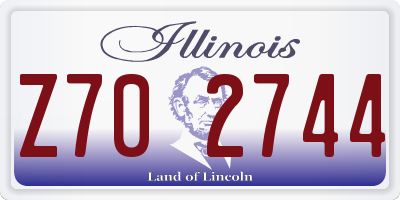 IL license plate Z702744
