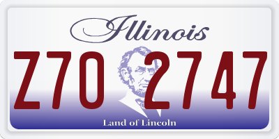 IL license plate Z702747