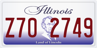 IL license plate Z702749