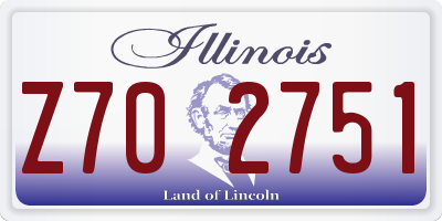 IL license plate Z702751