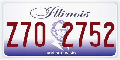 IL license plate Z702752