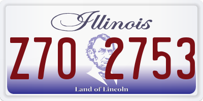 IL license plate Z702753