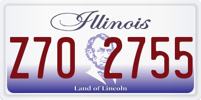 IL license plate Z702755