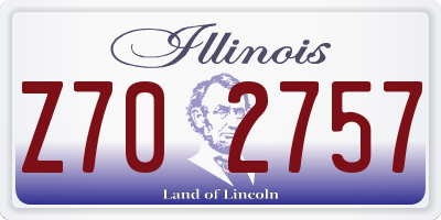 IL license plate Z702757