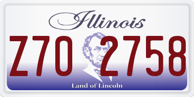 IL license plate Z702758