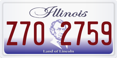 IL license plate Z702759