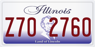 IL license plate Z702760