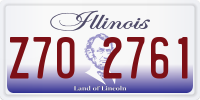 IL license plate Z702761
