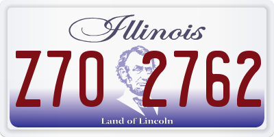 IL license plate Z702762