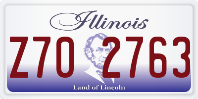IL license plate Z702763